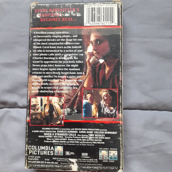 When A Stranger Calls 1979 VHS  Columbia Tristar Home Video Carol Kane Horror - Picture 2 of 6